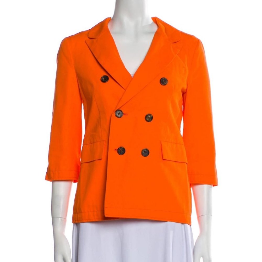 Marni Commessa Bright Orange Double Breasted Blazer 100% Cotton